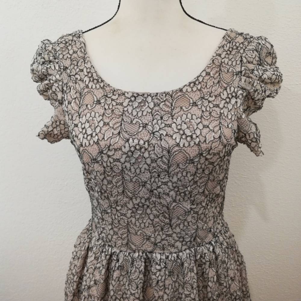 One Clothing Textured Lace Mini Dress - Picture 3 of 9